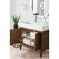 James Martin Vanities Linear 36" Single Bathroom Vanity in Mid Century Walnut with 13 cm Glossy White Solid Surface Top and Rectangular Sink, , large