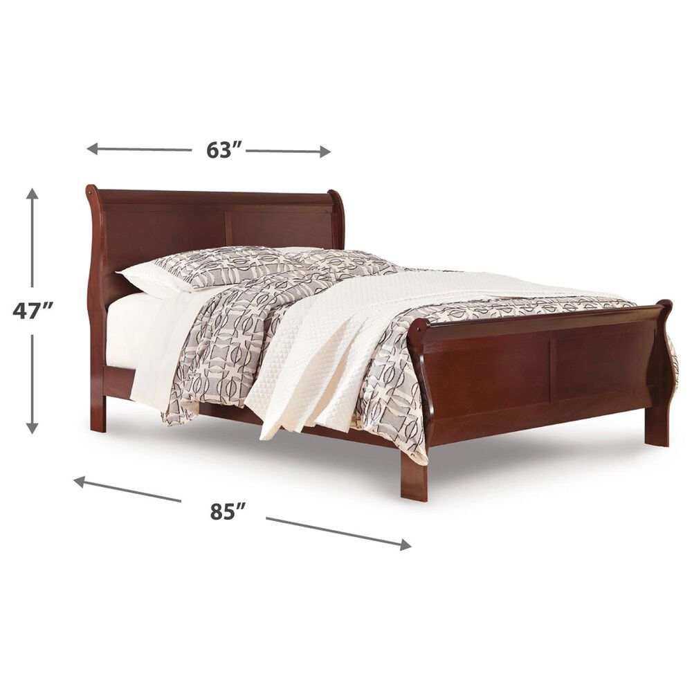 Ashley Alisdair Queen Sleigh Bed in Dark Brown, , large
