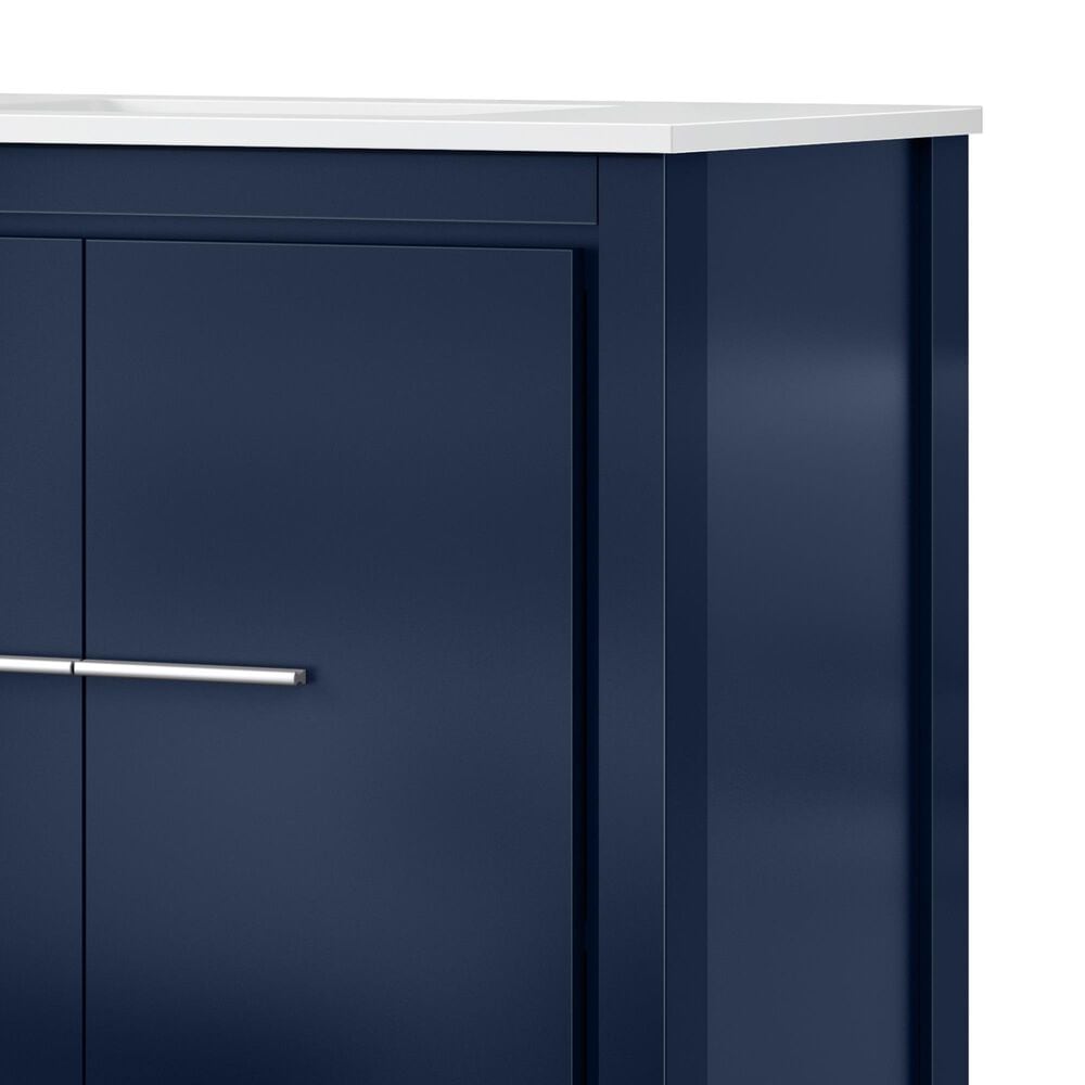Lexora Home Lafarre 72&quot; Double Bathroom Vanity in Navy Blue with 2 cm White Quartz Top and Rectangular Sinks, , large