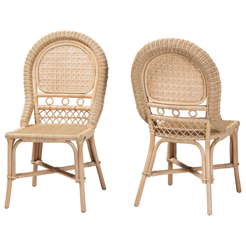 Baxton Studio Jelita Side Chair in Natural Brown (Set of 2), , large
