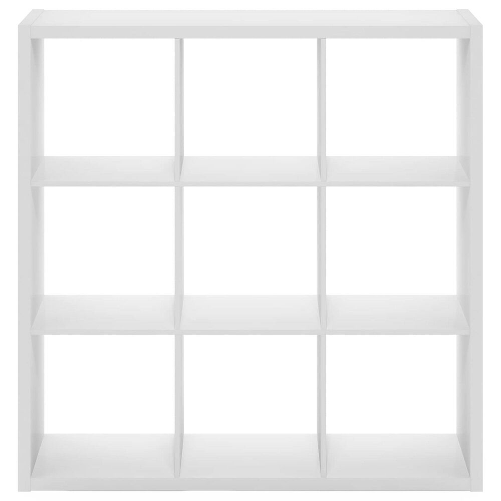 HOMLUX 9-Cube Reversible Open Back Bookshelf in White, , large
