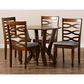 Baxton Studio Ariane 5-Piece Dining Set in Grey/Walnut Brown, , large