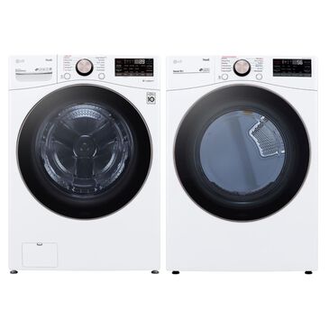 LG 4.5 Cu. Ft. Front Load Washer and 7.4 Cu. Ft. Electric Dryer with TurboWash 360 Laundry Pair in White, , large