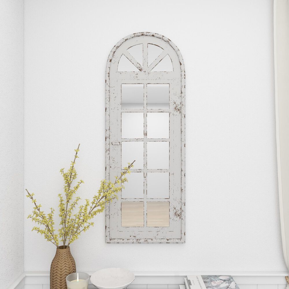 Maple and Jade 20&quot; x 53&quot; Wall Mirror in Distressed White, , large