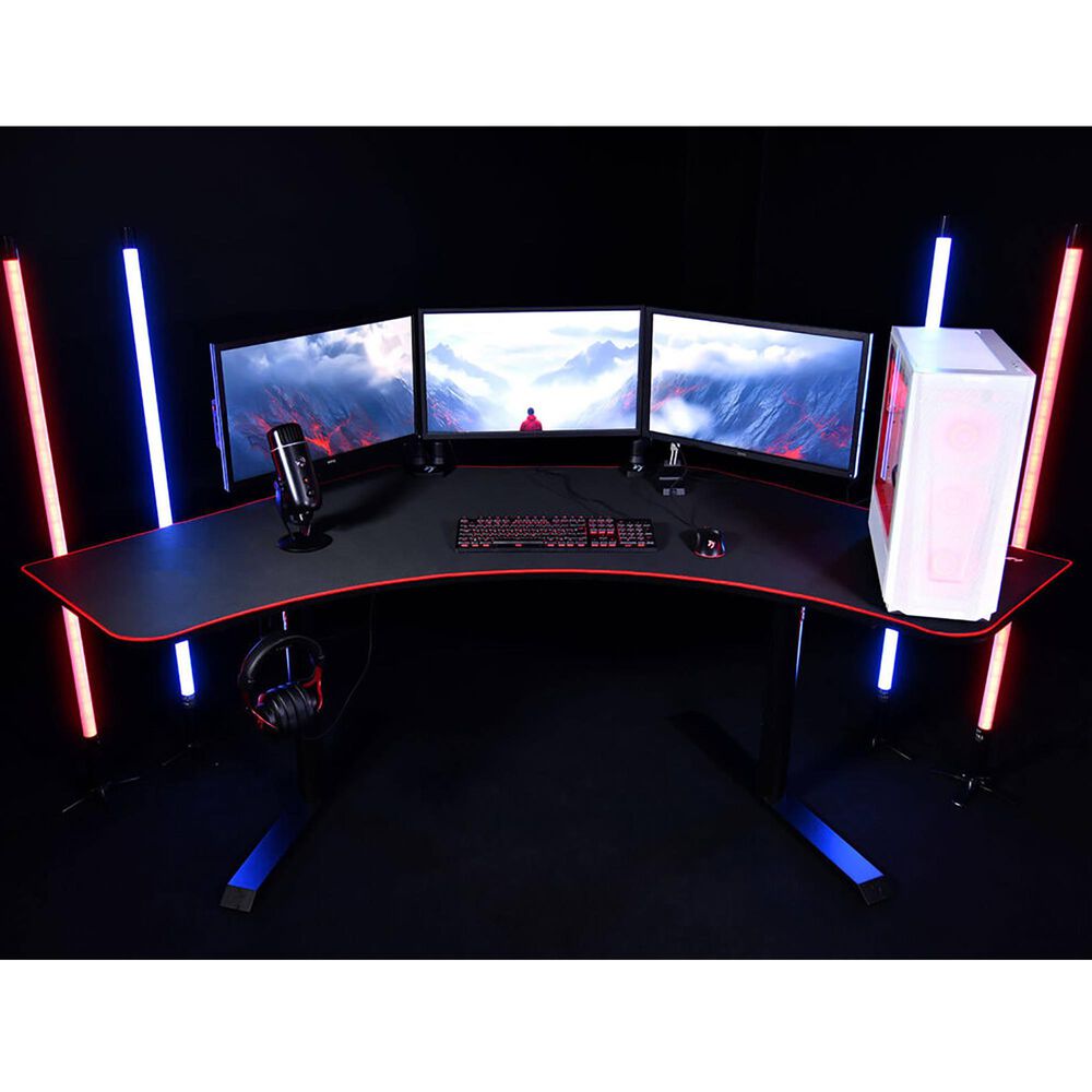 Arozzi Arena Angelo Gaming Desk in Black and Red &#40;Box 1 of 2&#41;, , large