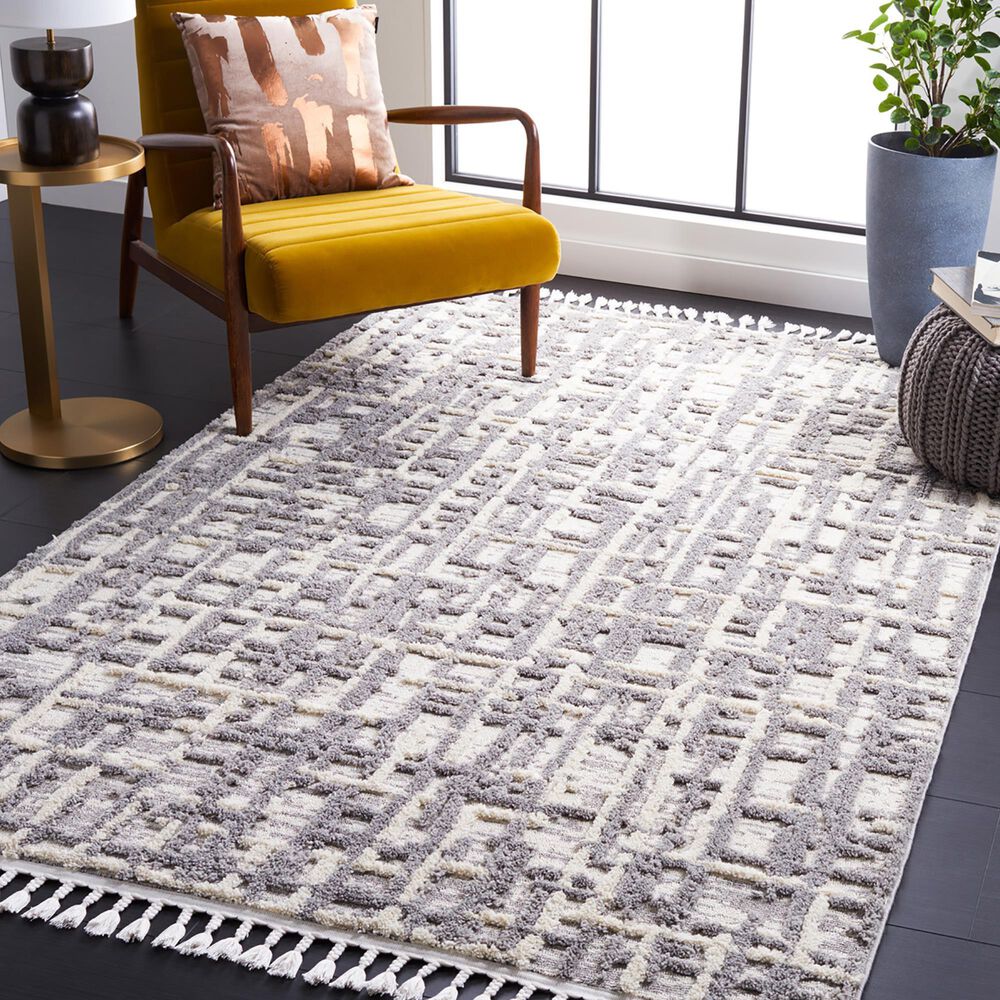 Safavieh Marrakesh 4&#39; x 6&#39; Ivory and Dark Grey Area Rug, , large