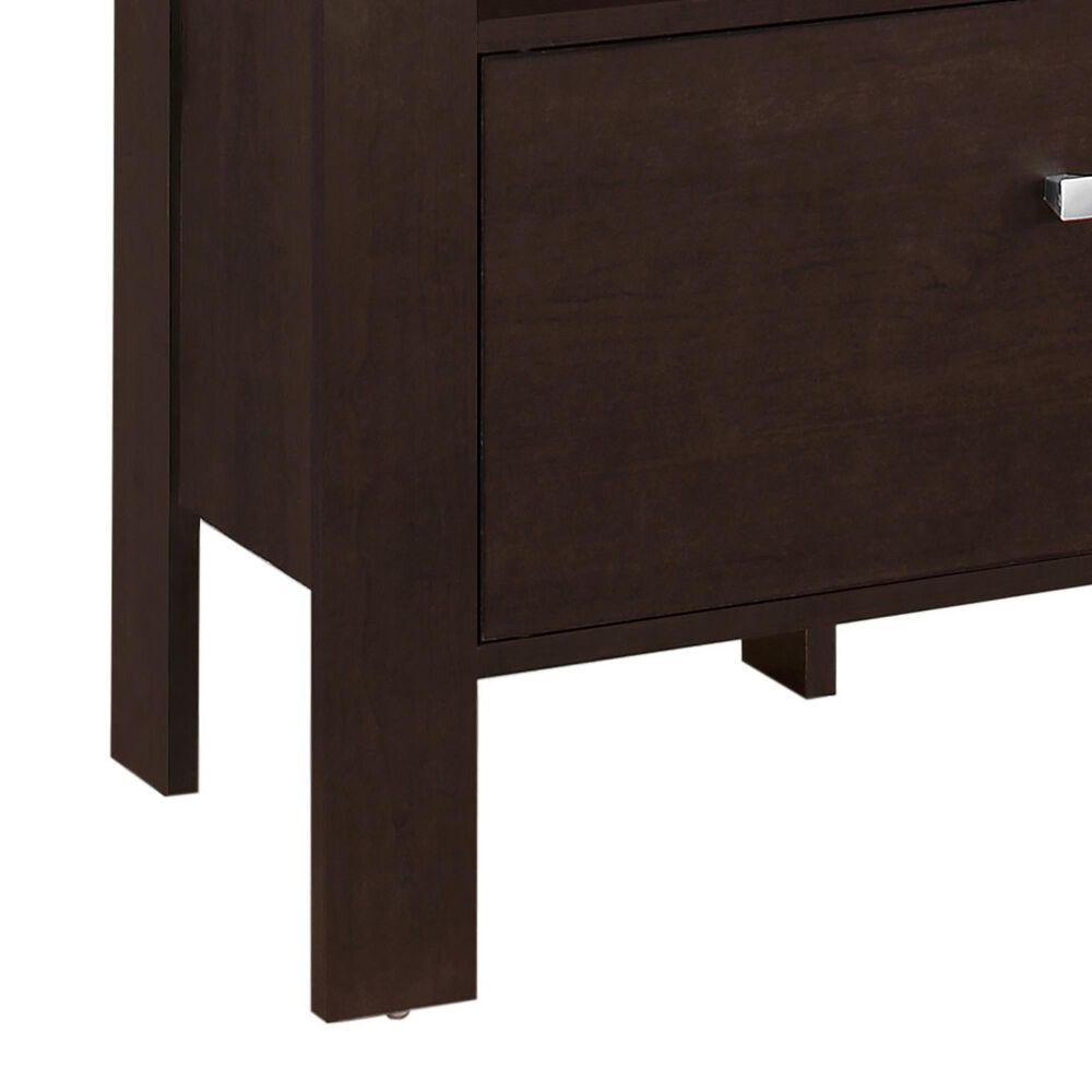 Monarch Specialties 1-Door Nightstand in Espresso, , large