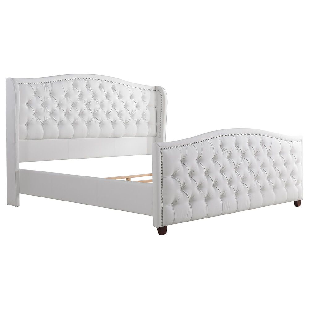 Jennifer Taylor Home Marcella King Upholstered Bed in Bright White NFM