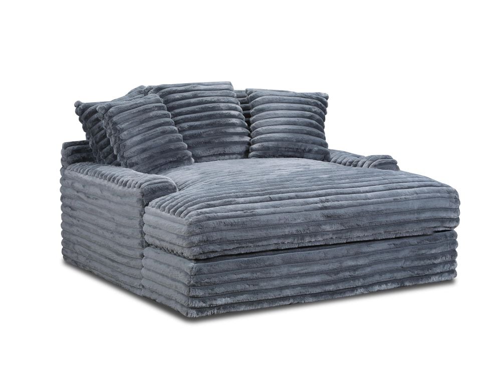 J Cooper USA Large Scale Chaise with USB Charging Ports and 2-Cupholder in Chocolate in Grey, , large