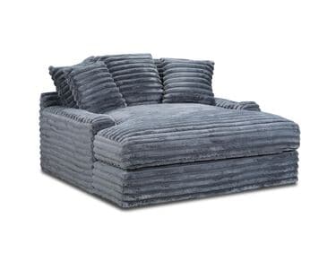 J Cooper USA Large Scale Chaise with USB Charging Ports and 2-Cupholder in Chocolate in Grey, , large