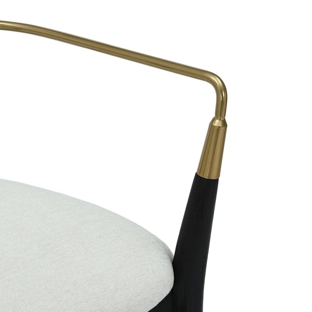 LumiSource Savannah Arm Chair with Cream Cushion in Black and Gold (Set of 2), , large