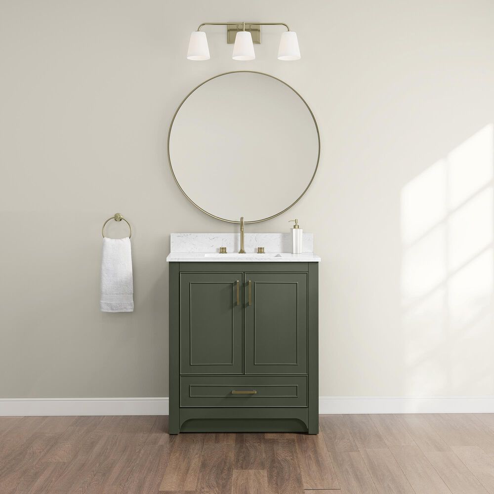 37B Lucerne 30" Single Bathroom Vanity in Deep Olive Green with Marble Top and Backsplash, , large