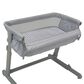 Delta Bedside Bassinet Sleeper in Grey Stripes, , large