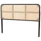 Baxton Studio Lainer Queen Panel Headboard in Black and Natural Brown, , large