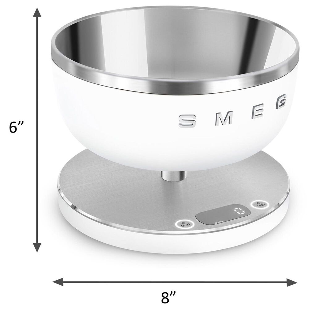 SMEG Collezione Kitchen Scale in White and Polished Chrome, , large