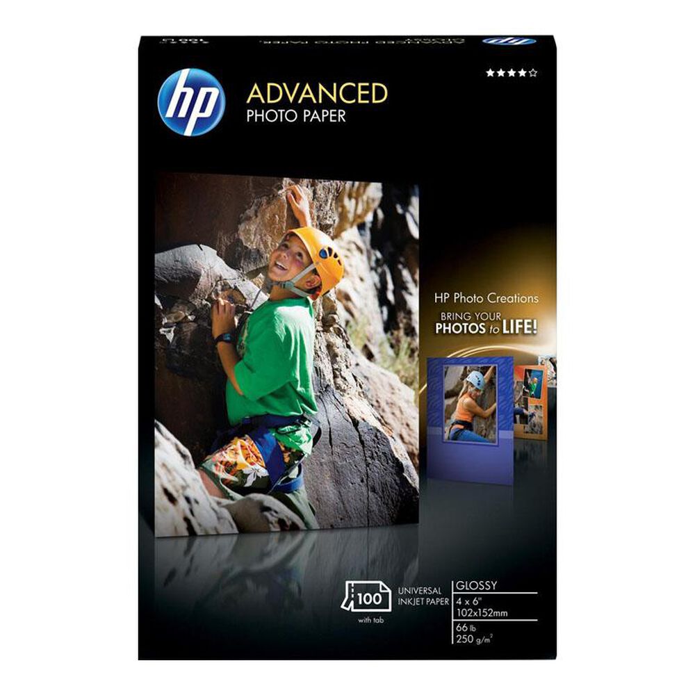 HP 100 Sheets Advanced Glossy Photo Paper, , large