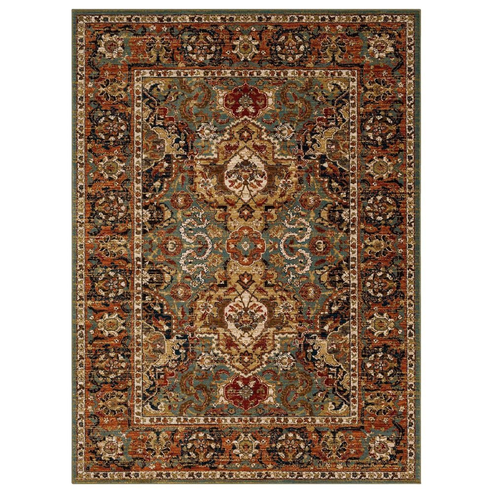 Karastan Spice Market Dhahar Aquamarine 5"3" x 7"10" Area Rug, , large