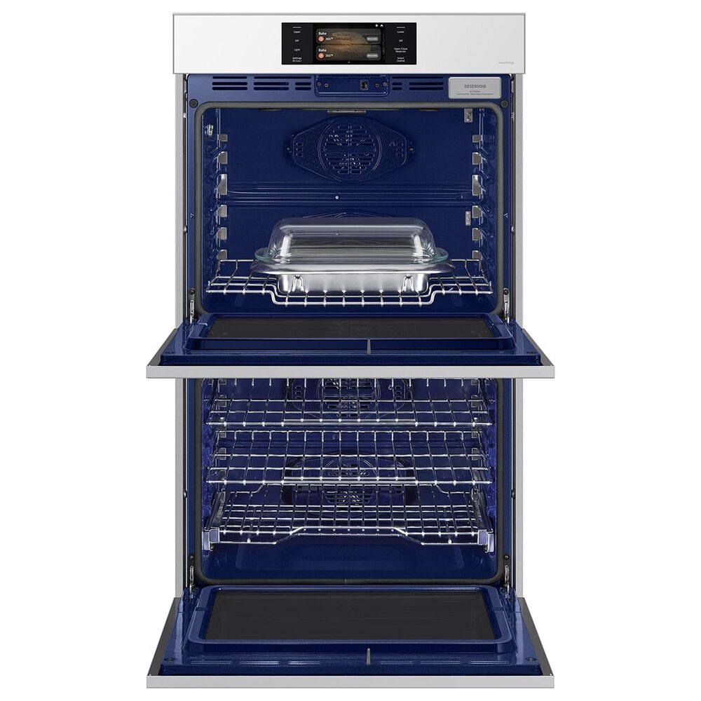Samsung Bespoke 2-Piece Kitchen Package with White Bespoke 30" Double Wall Oven and Black 36" Induction Cooktop, , large