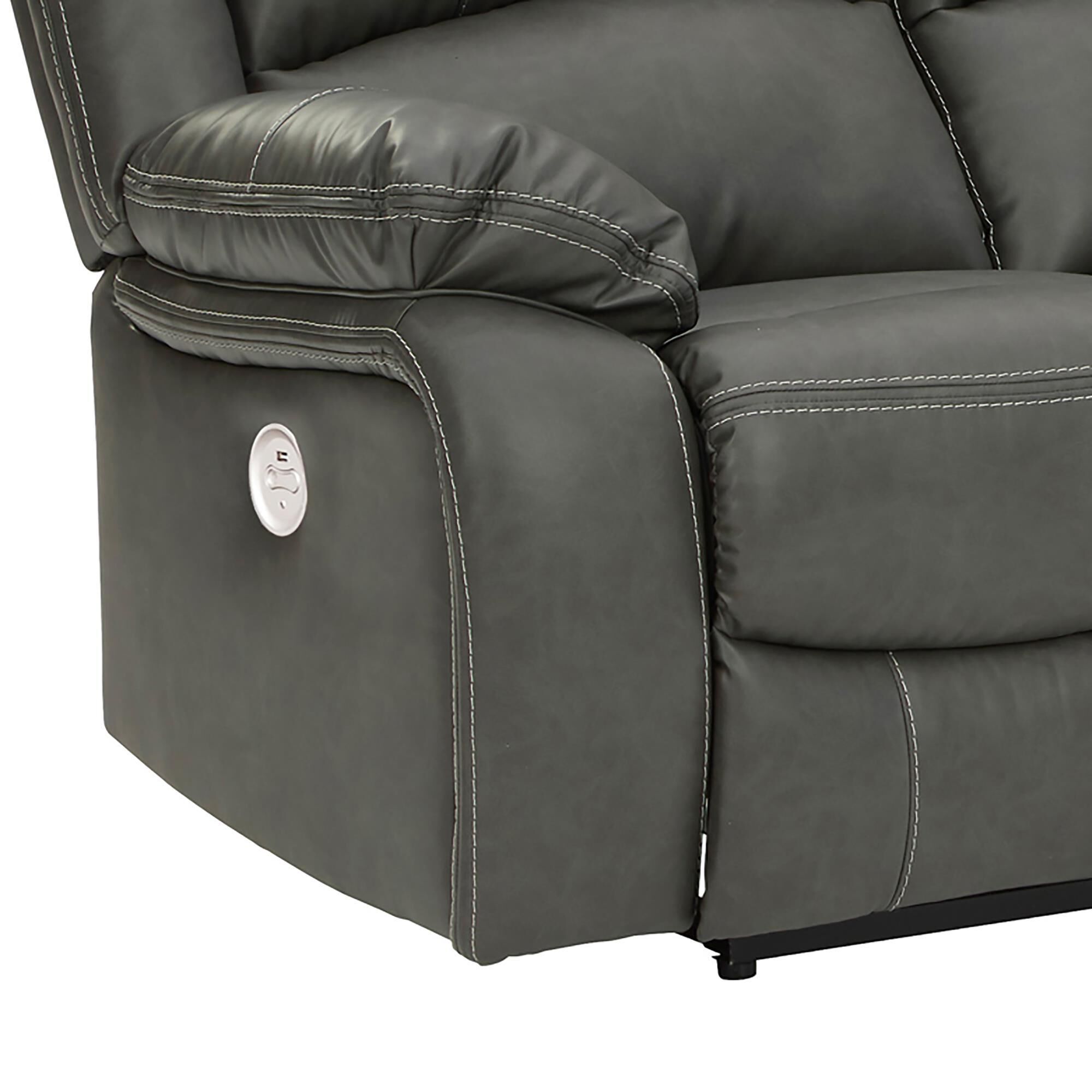 Signature Design by Ashley Calderwell Power Reclining Sofa in Gray