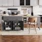 HOMLUX 75" Kitchen Island with Extendable Dining Table in Grey, , large
