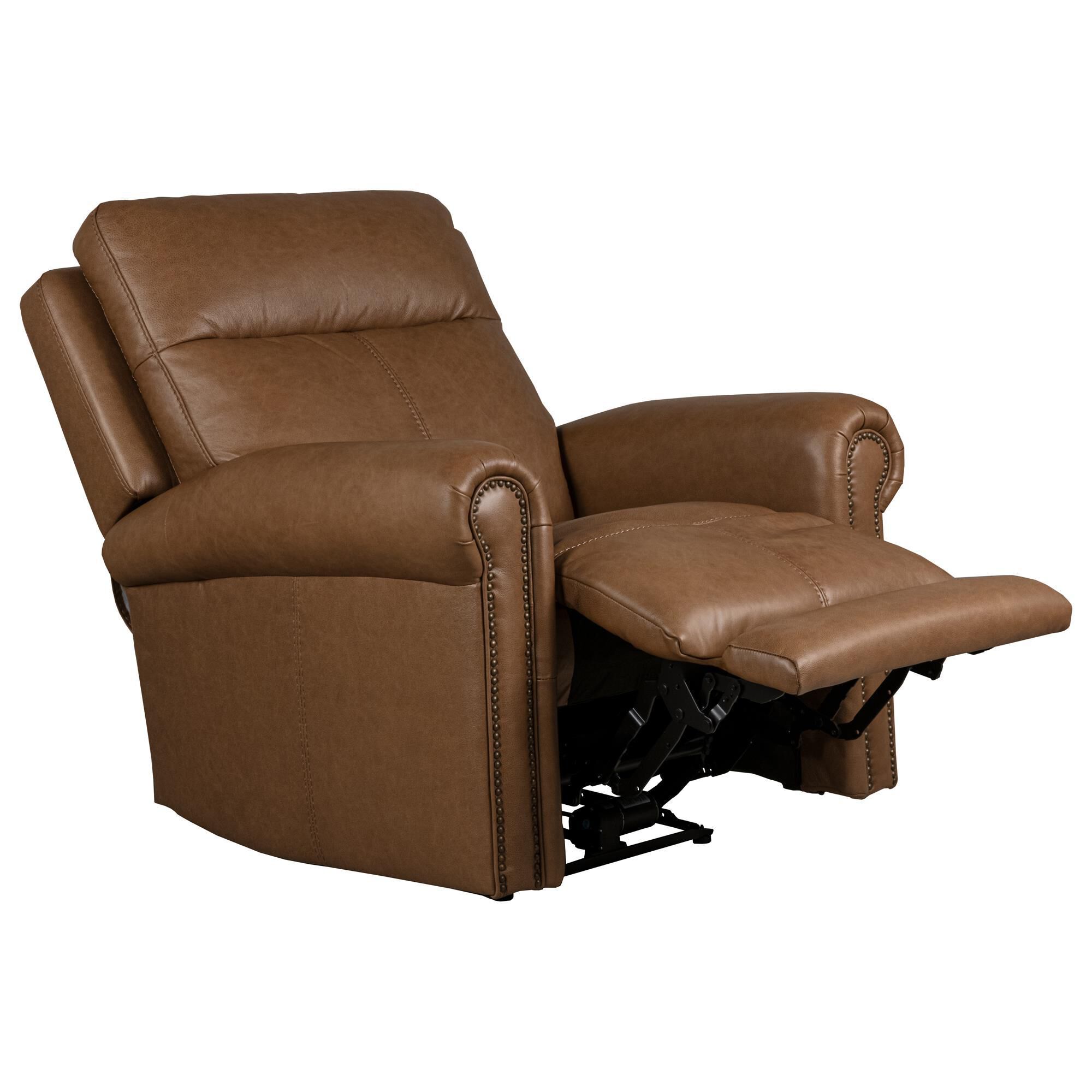 Relax Form LEATHERTEX TREVISO ① Flexsteel Alexander Power Leather Recliner in Tawny