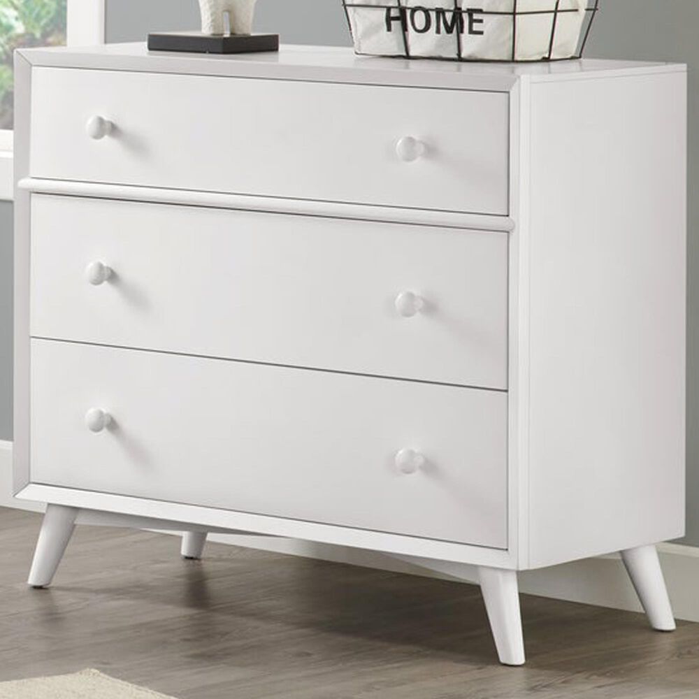 M Design Village Dawson 3-Drawer Dresser in White, , large