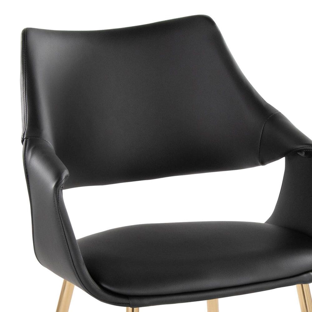 Lumisource Curvo Arm Chair with Black Upholstered in Gold &#40;Set of 2&#41;, , large