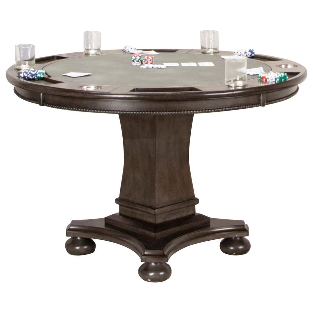 SUNSET Vegas 5-Piece Round Game Table Set in Smoke Gray, , large