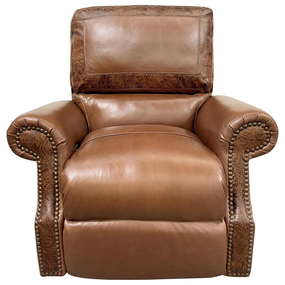 USA Premium Leather 7500 Power Leather Recliner in Almond and Pasiley, , large