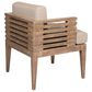 Armen Living Vivid Outdoor Dining Chair with Taupe Cushions in Brown Eucalyptus, , large