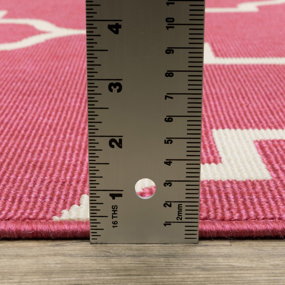 Oriental Weavers Havana Pink and Ivory 5'3" x 7'3" Indoor/Outdoor Area Rug, , large