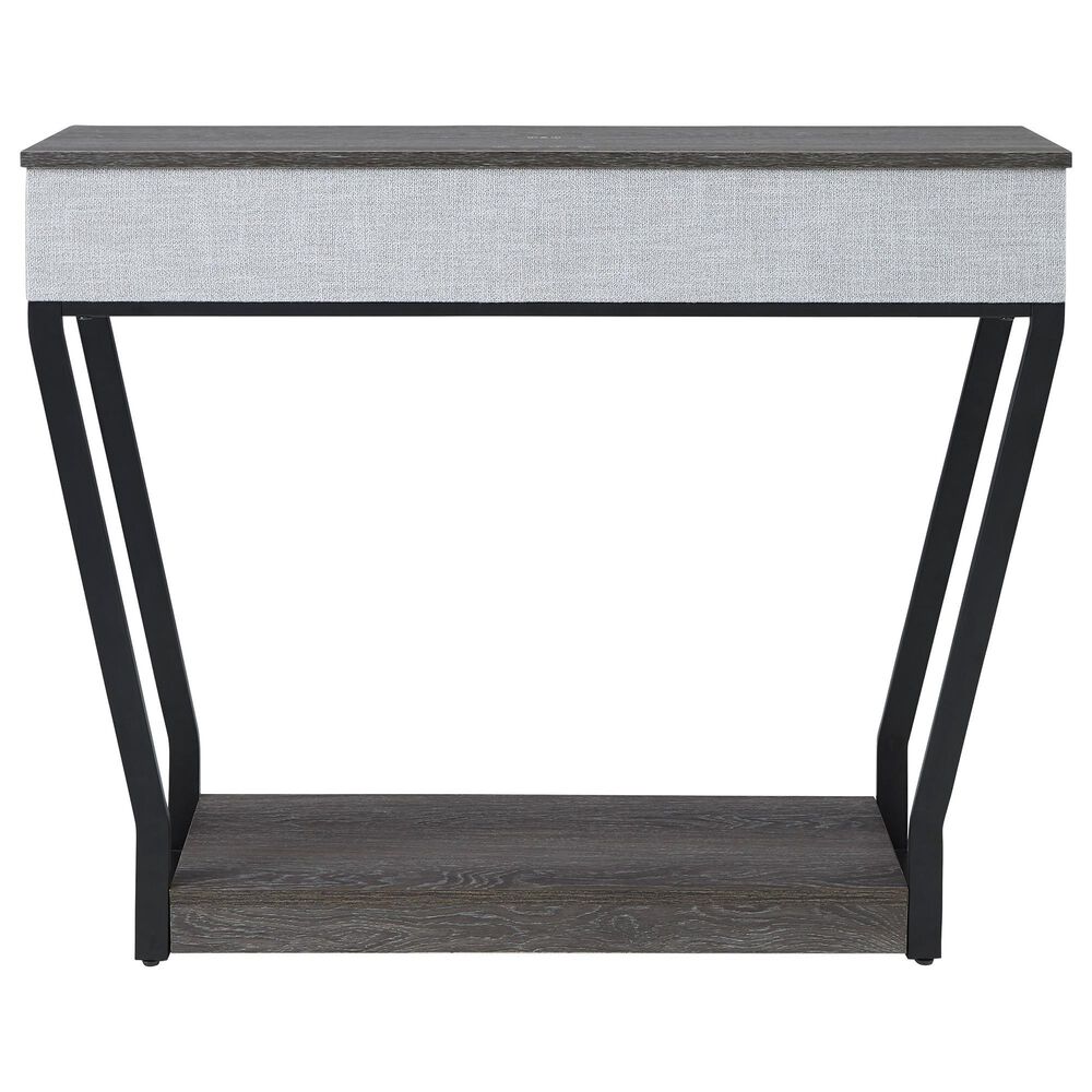 Ashley Sethlen Console Sofa Table with Speaker in Gray and Black, , large
