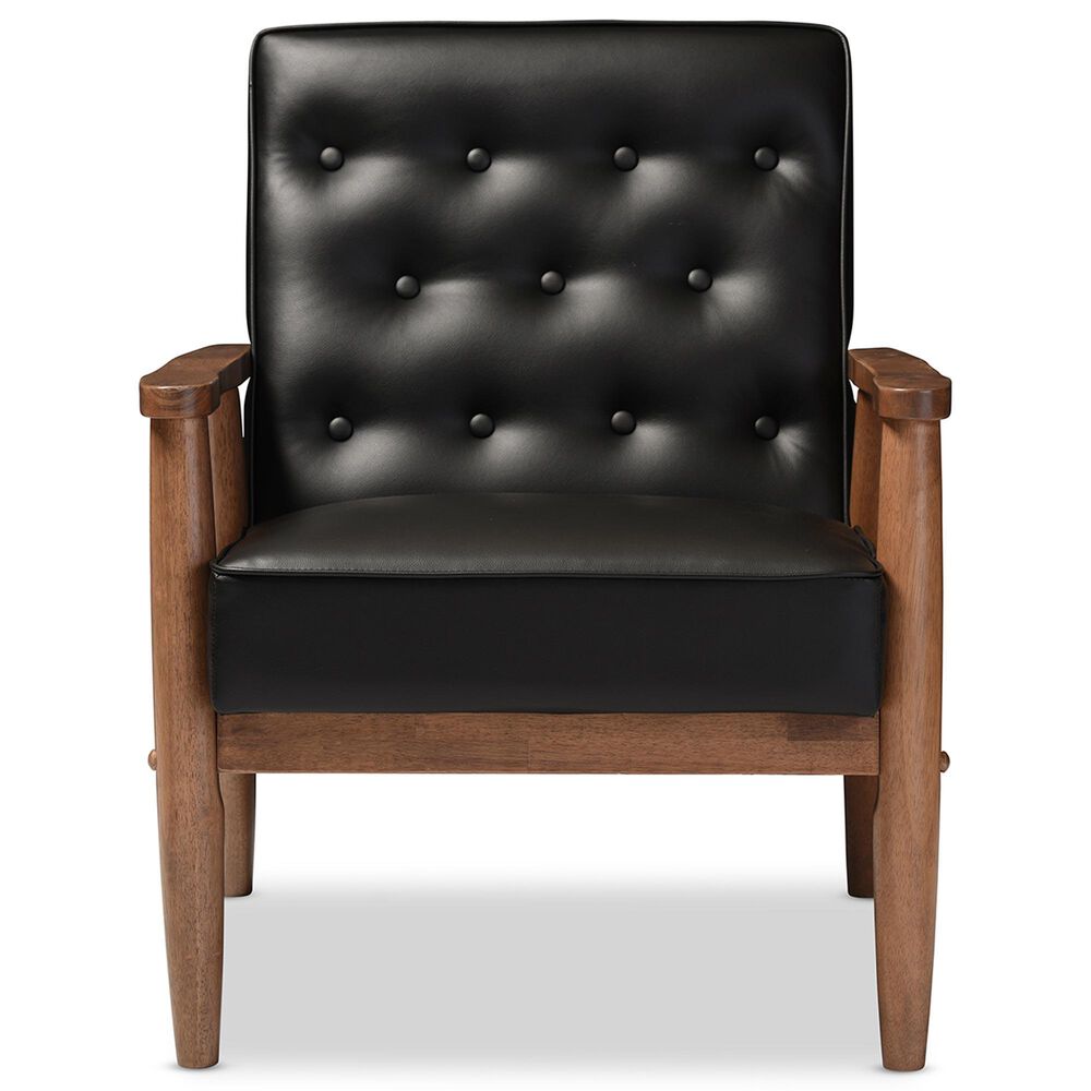 Baxton Studio Sorrento Lounge Chair in Black, , large