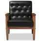 Baxton Studio Sorrento Lounge Chair in Black, , large