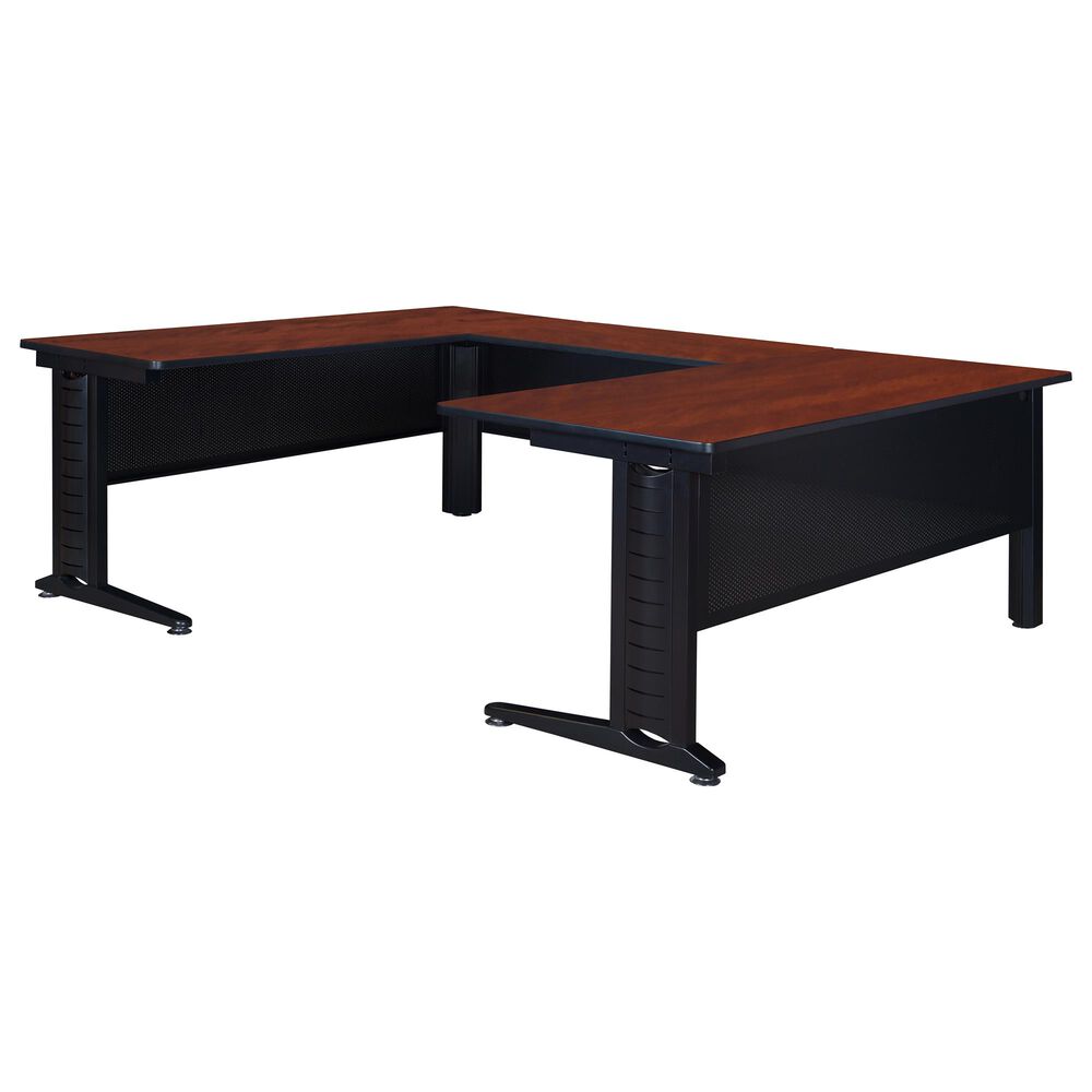 Regency Global Sourcing Fusion 72" U-Desk with Bridge in Cherry, , large