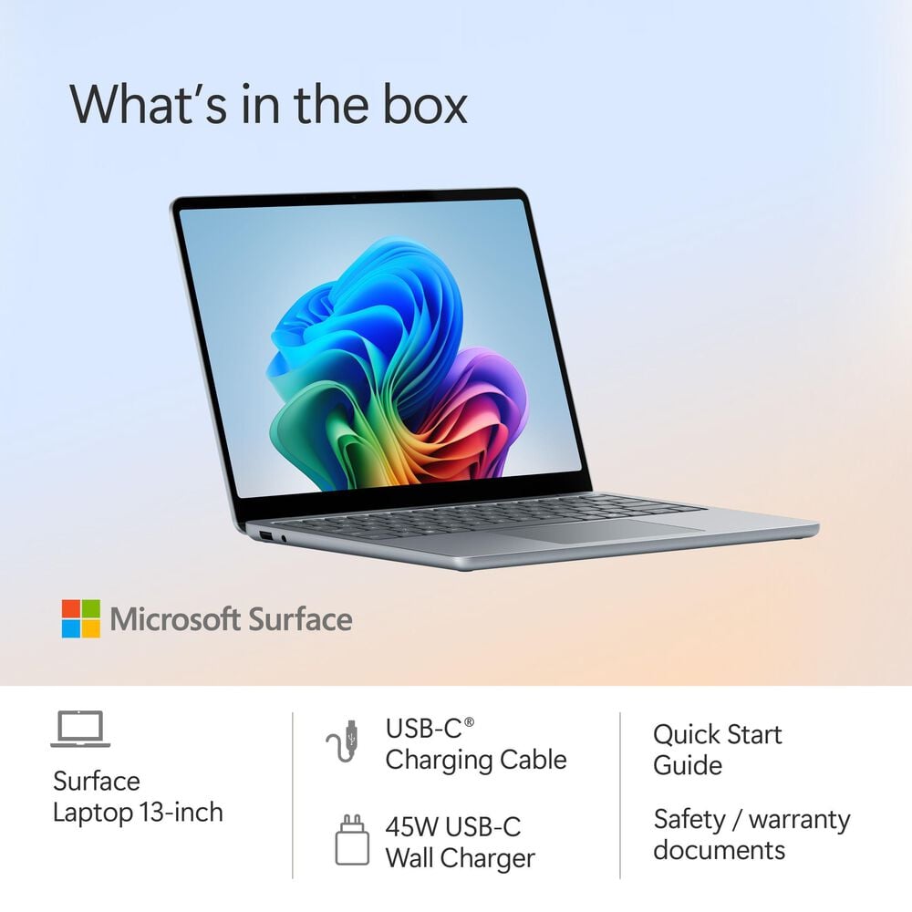 Microsoft Surface Copilot+ PC 13&quot; Touchscreen Laptop - Qualcomm Snapdragon X Plus - 16GB RAM - 512GB UFS - Windows 11 Home - Ocean - Device Only - &#40;Latest Model&#41;, , large