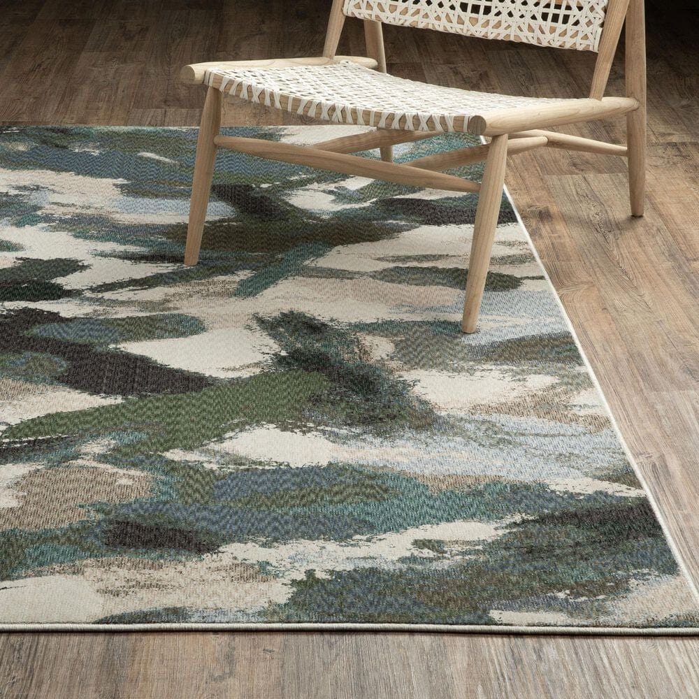 Oriental Weavers Tisdell TIS04 Blue and Green 7&#39;10&quot; x 10&#39;10&quot; Area Rug, , large