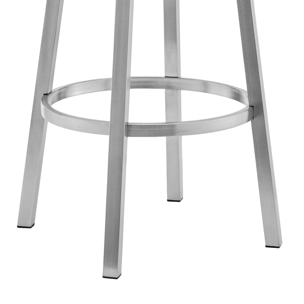 Blue River Lorin 26&quot; Swivel Counter Stool with White Cushion in Stainless Steel, , large