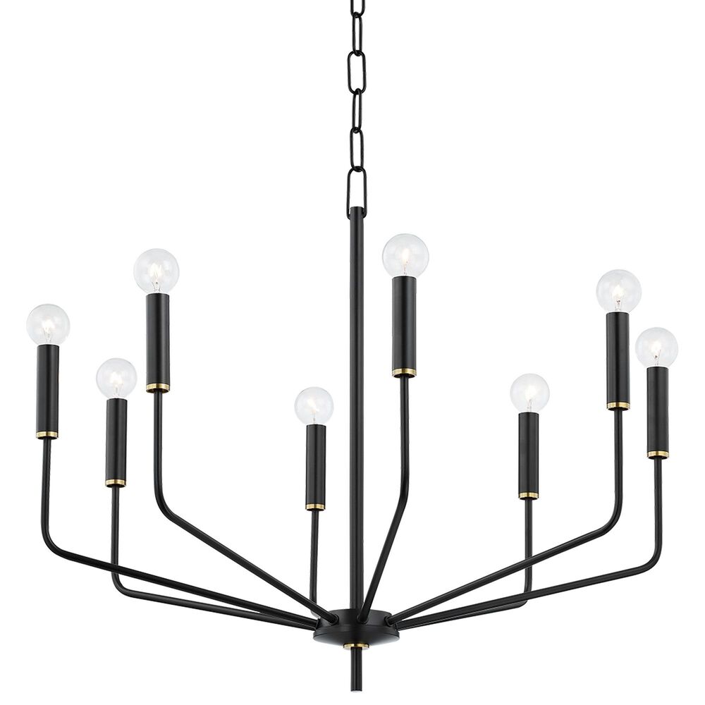 Mitzi Lighting Bailey 8-Light Chandelier in Aged Brass and Soft Black, , large