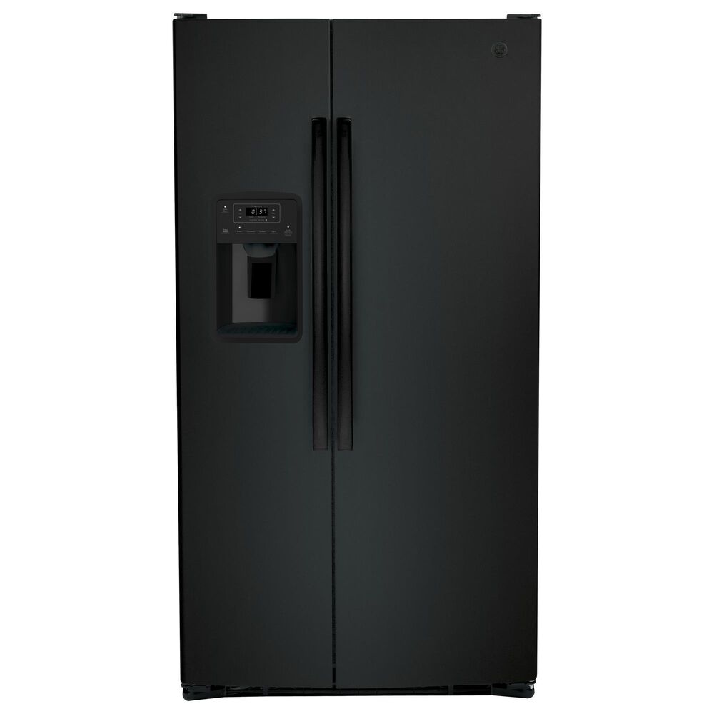 GE Appliances 25.3 Cu. Ft. Side by Side Refrigerator with External Dispenser in Black, , large