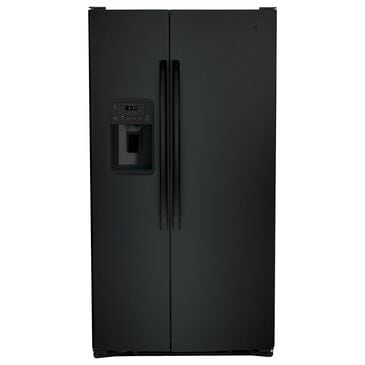 GE Appliances 25.3 Cu. Ft. Side by Side Refrigerator with External Dispenser in Black, , large