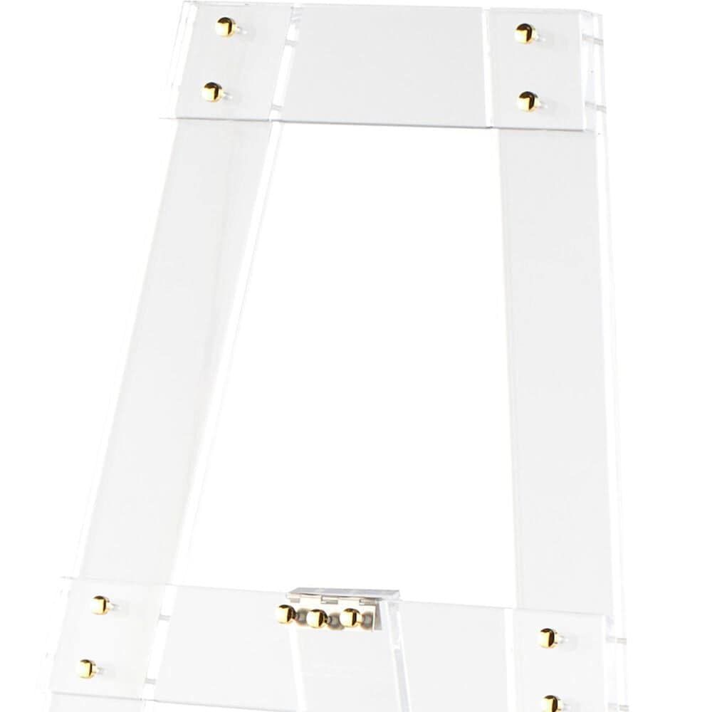 Maple and Jade 57&quot; Adjustable 7-Tier Display Easel with Metal Hardware and Chain Support in Glossy Clear and Gold, , large