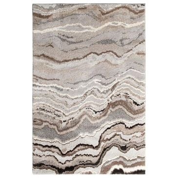 Central Oriental Structures Torrent 101 Lime Springs 8" Round Grey and Multicolor Area Rug, , large