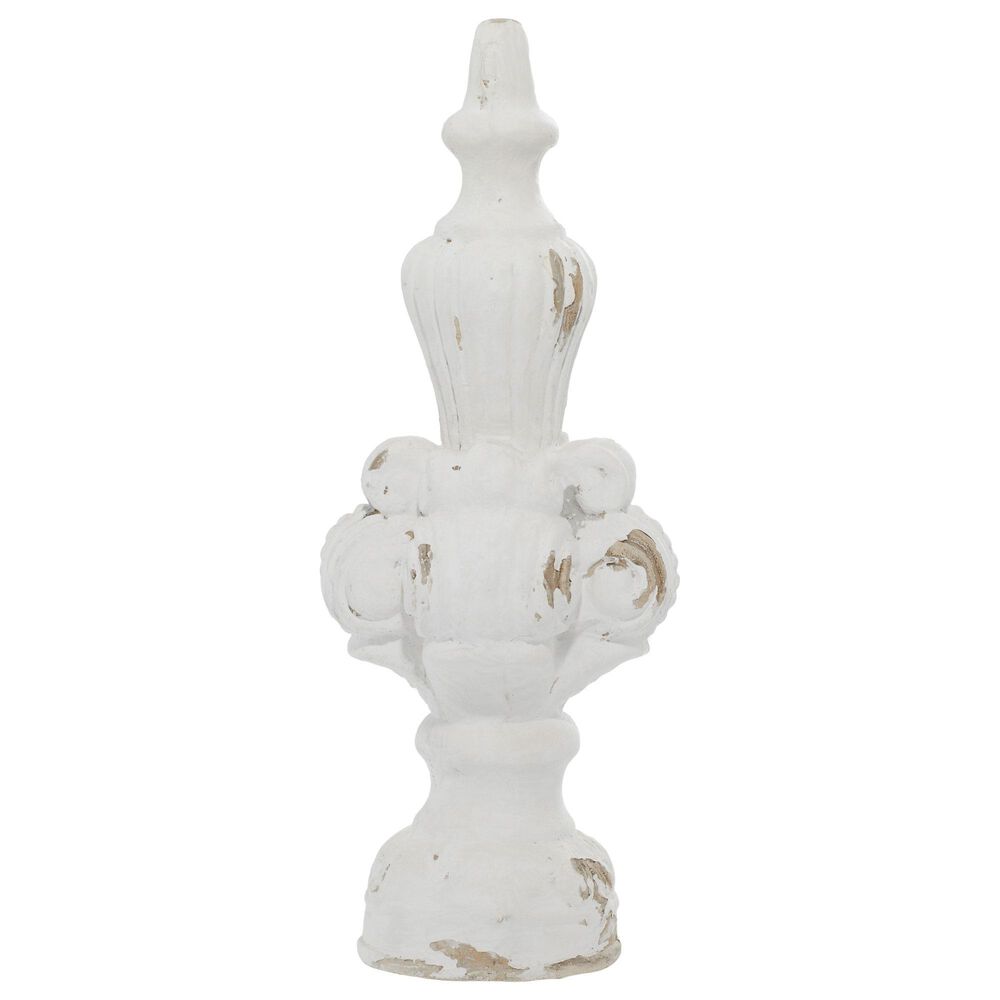 Maple and Jade 20" x 7" Finial Sculpture in White, , large