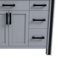 Lexora Home Ziva 48" Single Bathroom Vanity in Dark Grey with 2 cm White Quartz Top and Rectangular Sink, , large