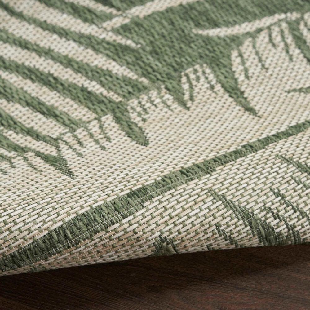 Nourison Garden Oasis GOA02 Green and Ivory 3&#39; x 5&#39; Indoor/Outdoor Area Rug, , large