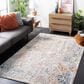 Safavieh Aston ASN728 4" x 6" Ivory and Navy Area Rug, , large