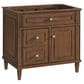 James Martin Vanities Lorelai 36" Single Vanity in Mid-Century Walnut with Single Hole 3 cm and White Zeus Quartz Top & Backsplash, , large