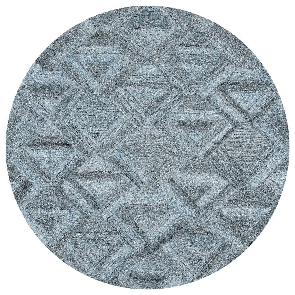 Safavieh Abstract 6' Round Blue and Black Area Rug, , large