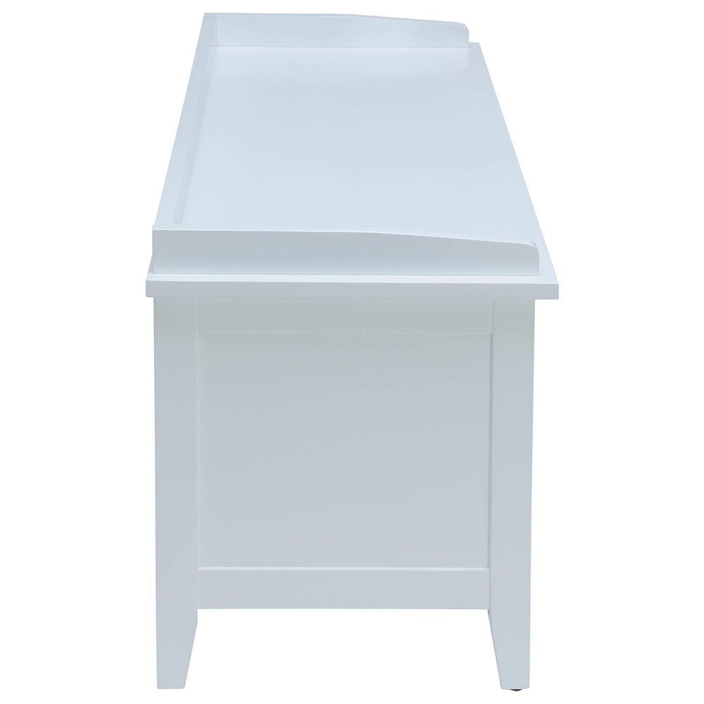 Hearth and Haven Flavius Storage Bench with Rattan Baskets in White and Brown, , large